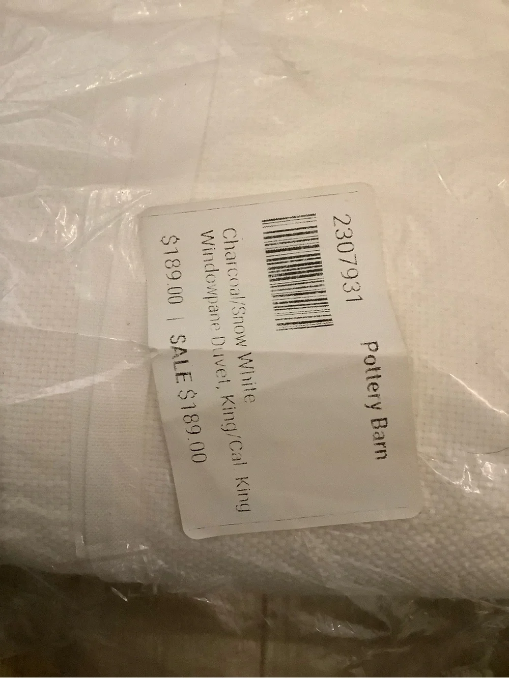 NWT Pottery Barn Windowpane king duvet cover❤️❤️❤️❤️